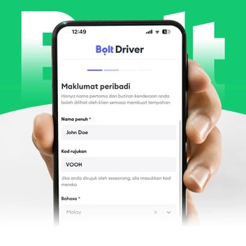 Bolt Malaysia: Signup for Driver-Friendly E-Hailing App